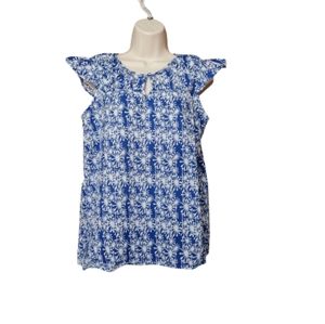Blue snowflake top Sz L